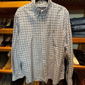 Men’s Ralph Lauren Blue and White Plaid Shirt
